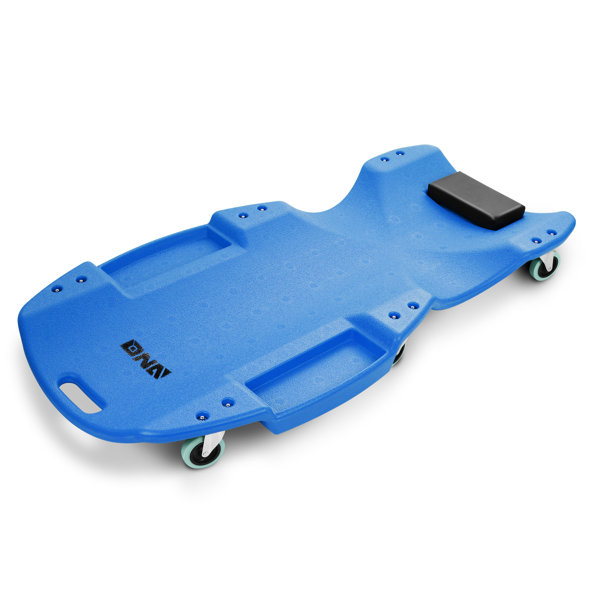 DNA Motoring 48" HeavyDuty LowProfile Roller Automotive Creeper With Padded Headrest (Blue